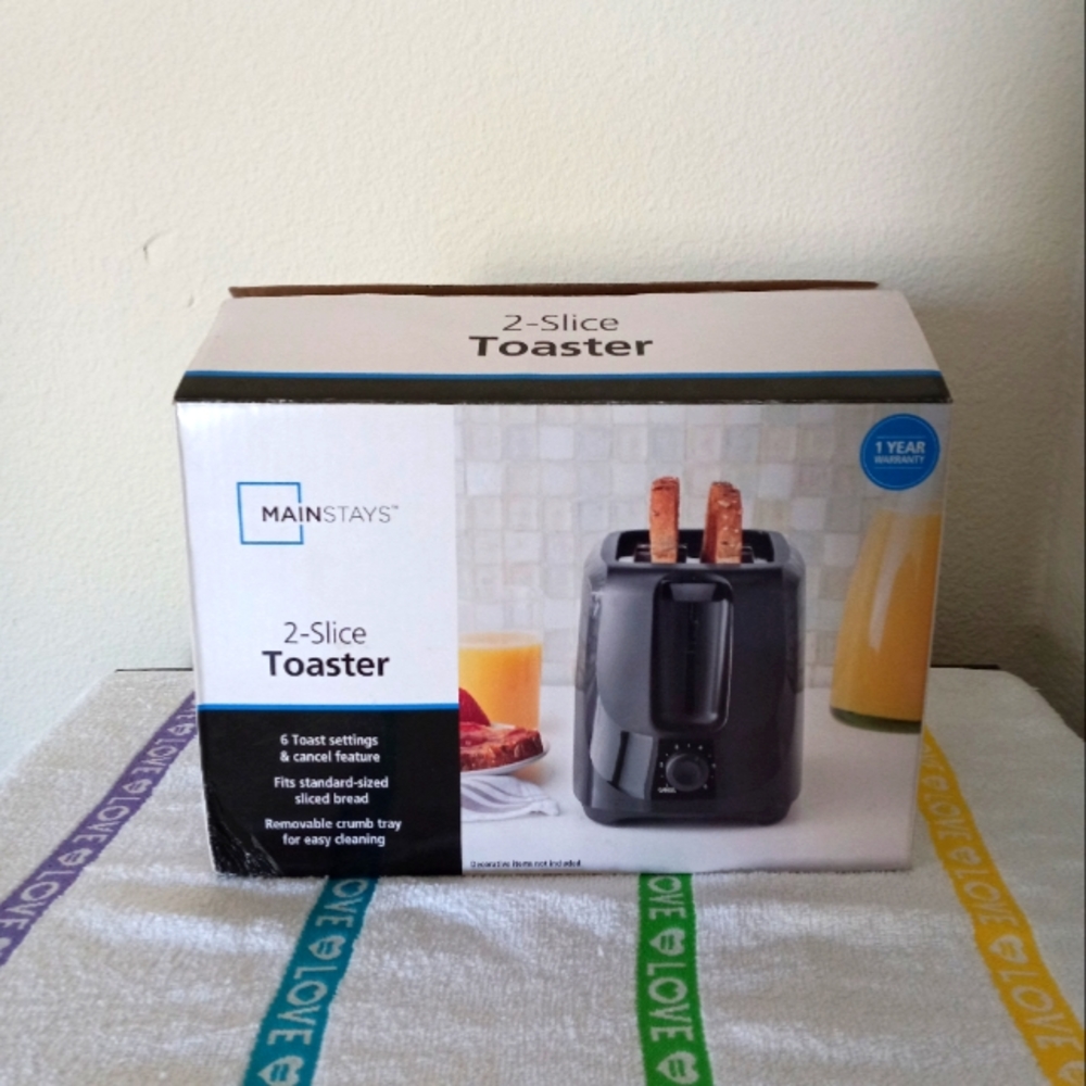 2 slice toaster color black